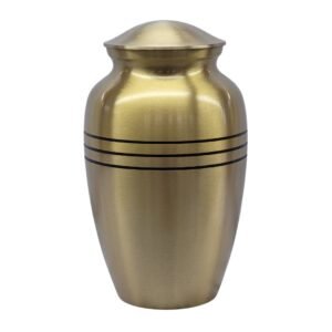 Elegant Ebony - Solid Brass Urn with Black Bands - BR103 BR3