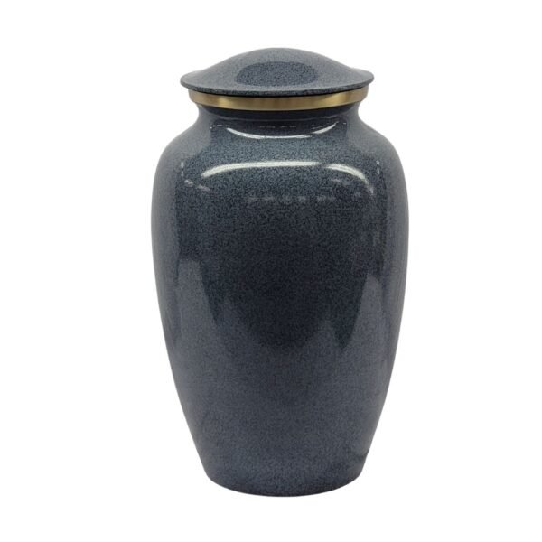 Azure Serenity - Solid Brass Urn with Deep Blue Matte Finish - BR105BL