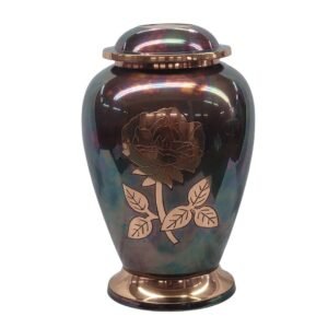 Raku Copper Rose - Solid Brass Urn - BR501RRAKU