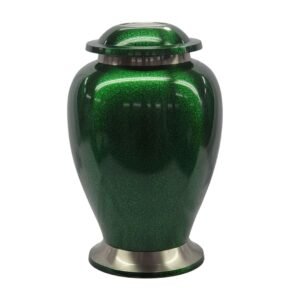 Emerald Elegance - Solid Brass Urn with High Polish Enamel Finish BR505EMLD